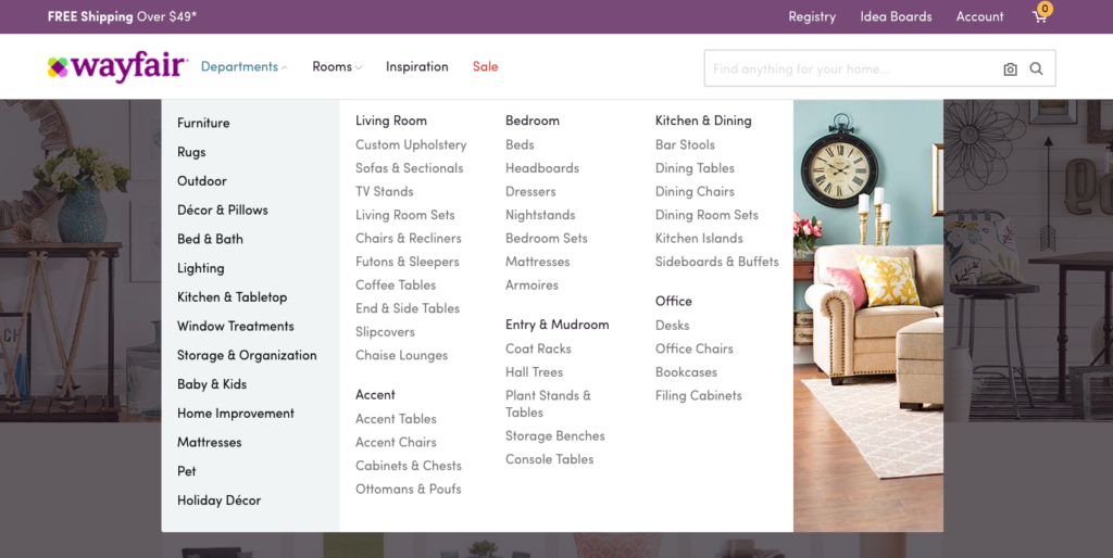 WayFair Screen Capture